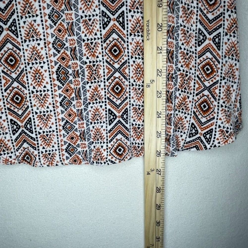 Savanna Jane Multicolor Embroidered Aztec Print Boho Flutter Sleeve Sarape Large - Picture 5 of 7